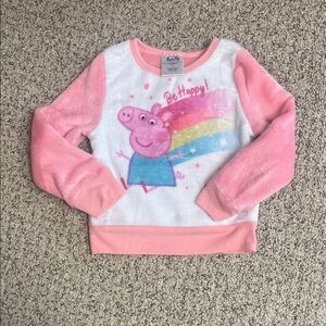🍀5/$20 Peppa Pig Pink and White Be Happy Sweatshirt